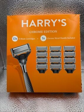 HARRY'S Chrome Edition Razor + 13 Cartridges - NIB